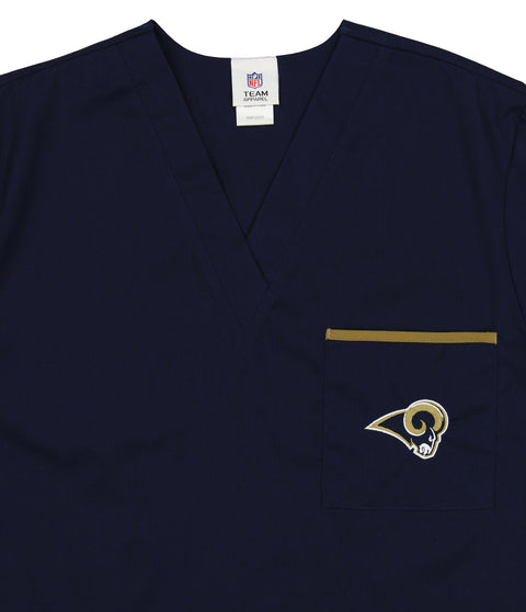 Fabrique Innovations NFL Unisex Los Angeles Rams Team Color Scrub Top
