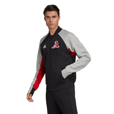 Adidas Men's VRCT Jacket, Black / Medium Grey Heather / Scarlet