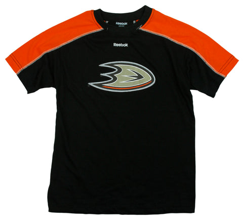 Reebok NHL Youth Boy's Anaheim Ducks Team Logo Short Sleeve Tee T-Shirt, Black