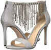 Jessica Simpson Women's Jiena Rhinestone Fringe Dress Sandal, Silver
