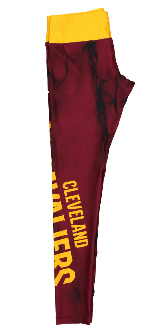 FOCO NBA Women's Cleveland Cavaliers Team Color Marble Wordmark Legging