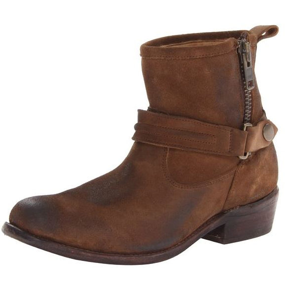Bed Stu Double Women's Vintage Leather Motorcycle Boots - Camel & Black