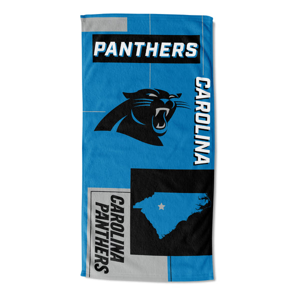 Northwest NFL Carolina Panthers State Line Beach Towel