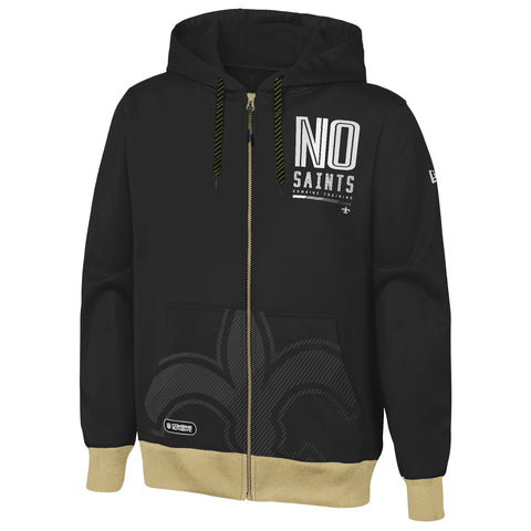 Outerstuff NFL Men's New Orleans Saints Drop Back Performance Fleece Hoodie