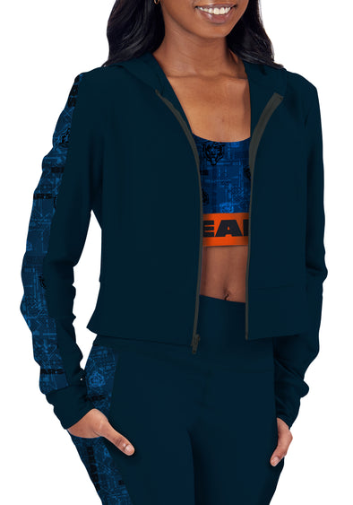 Certo By Northwest NFL Women's Chicago Bears All Day Cropped Hoodie, Navy