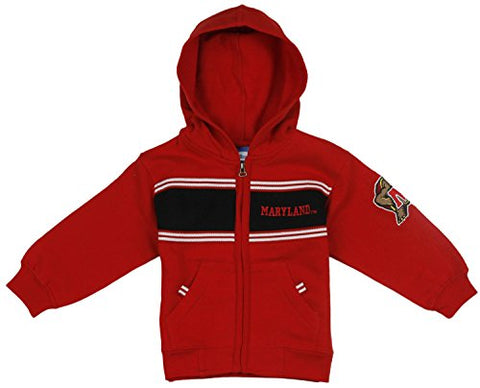 Maryland Terrapins NCAA College Toddlers Full Zip Fleece Hoodie Sweatshirt, Red