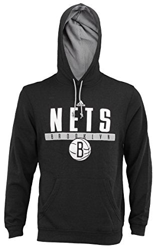 Adidas NBA Men's Brooklyn Nets Tipoff Playbook Pullover Hoodie, Black