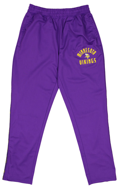 Zubaz NFL Men's Minnesota Vikings Viper Accent Elevated Jacquard Track Pants
