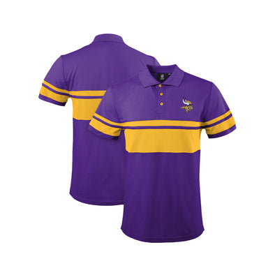 FOCO Men's NFL Minnesota Vikings Stripe Polo Shirt