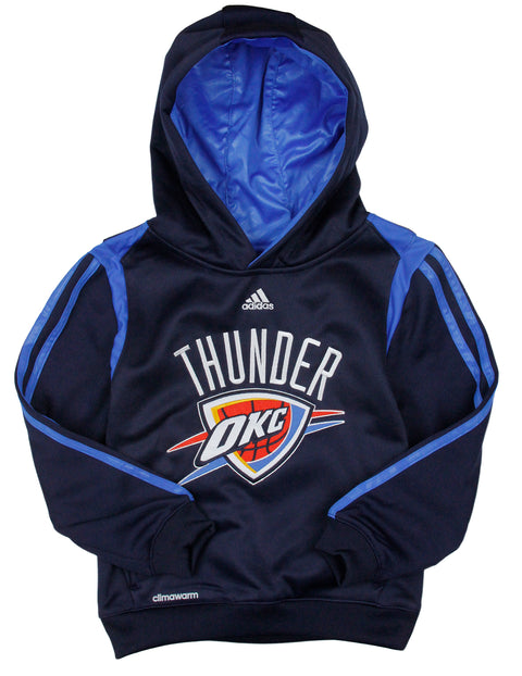 Adidas NBA Little Kids Oklahoma City Thunder On Court Pullover Hoodie, Navy