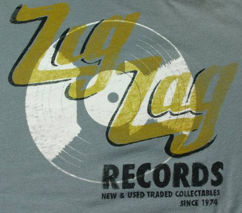 Big Star Zig Zag Logo Mens graphic T-Shirt, Grey