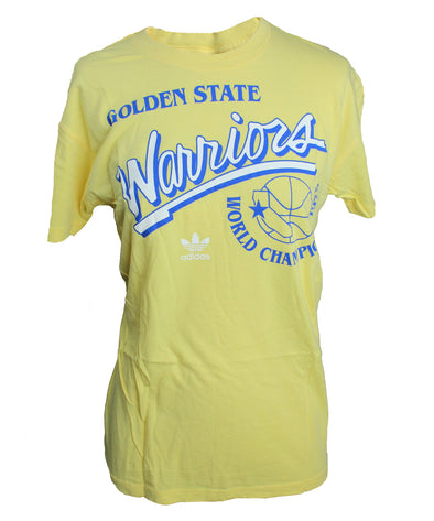 Adidas NBA Basketball Men's Golden State Warriors Shirt Tee - Yellow