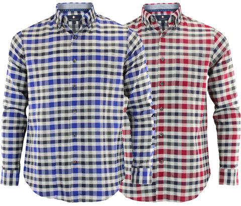 Argyle Culture Men's Button Up Textured Plaid Shirt, Color Options