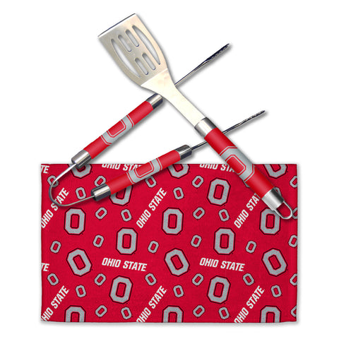 Northwest NCAA Ohio State Buckeyes Scatter Print 3 Piece BBQ Grill Set