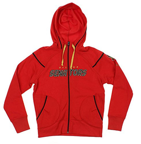 Reebok NHL Women's Ottawa Senators Dazzle Trim Full Zip Hoodie, Red