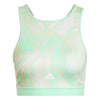 Adidas Women's Hyperglam Aeroready Training Light-Support Marble-Print Workout Bra, Multicolor/Pulse Mint