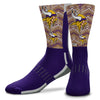 Zubaz X FBF NFL Youth Minnesota Vikings Phenom Curve Crew Socks