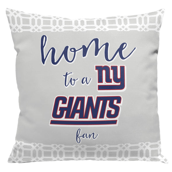 Northwest NFL New York Giants Sweet Home Fan 2 Piece Throw Pillow Cover, 18x18