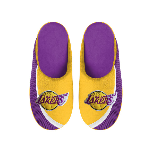 FOCO NBA Men's Los Angeles Lakers 2022 Big Logo Color Edge Slippers
