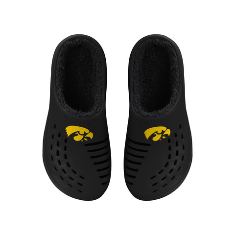 FOCO NCAA Men's Iowa Hawkeyes Sherpa Lined Big Logo Clogs