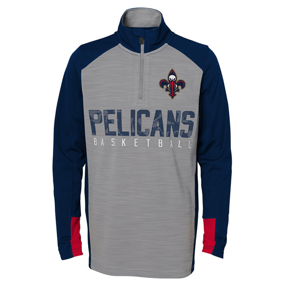 Outerstuff NBA Youth Boys New Orleans Pelicans "Shooter" 1/4 Zip Sweater