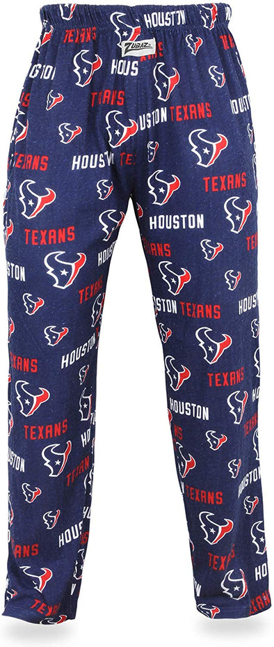 Zubaz NFL Football Men's Houston Texans Print Logo Comfy Pants w/Wordmark