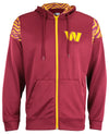 Zubaz Washington Commanders NFL Men's Full Zip Hoodie with Zebra Print Details