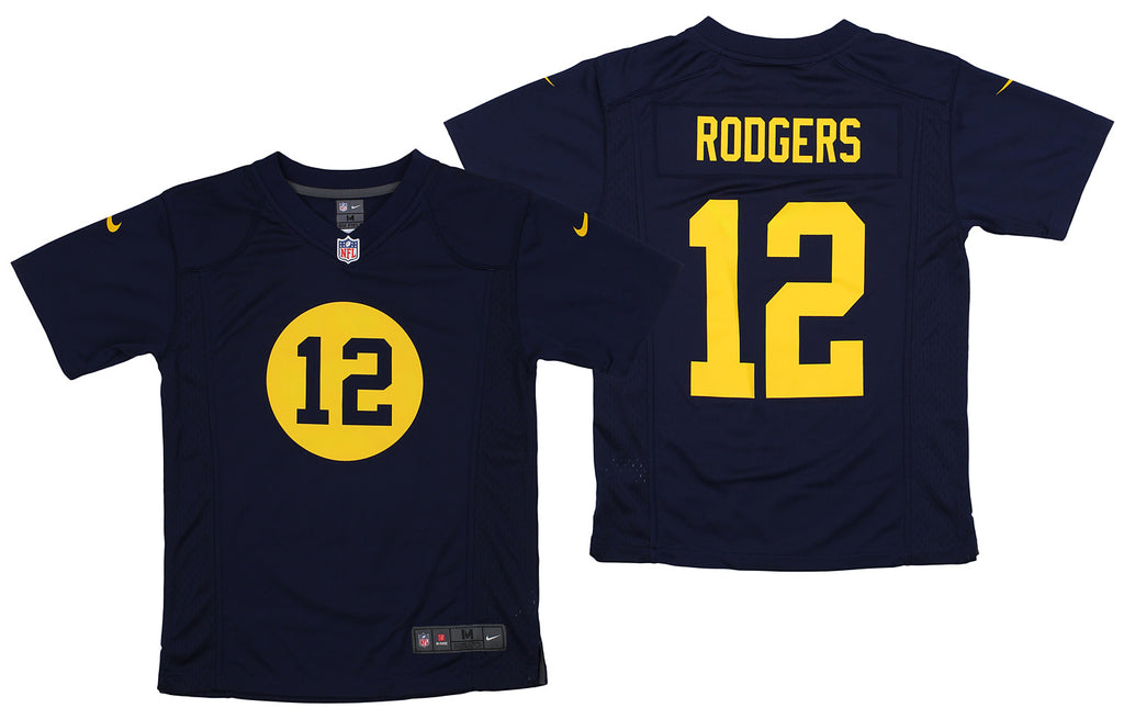 Men's Green Bay Packers Aaron Rodgers Nike Navy Blue Throwback Limited  Jersey