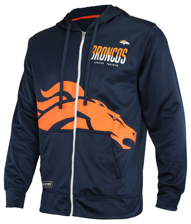 Outerstuff NFL Men's Denver Broncos Drill Performance Full Zip Hoodie