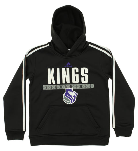 Adidas NBA Youth Sacramento Kings Playbook Pullover Hoodie, Black