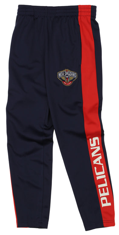 OuterStuff NBA Youth Boys Side Stripe Slim Fit Performance Pant, New Orleans Pelicans