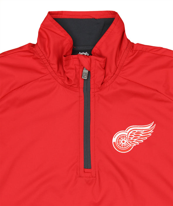 Outerstuff Detroit Red Wings NHL Boys' Youth (8-20) Alpha Performance 1/4 Zip Jacket, Red