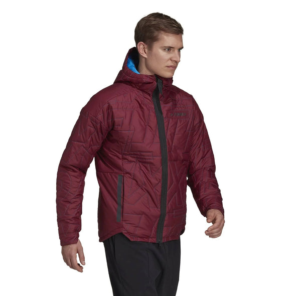 adidas Men's Terrex Myshelter Primaloft Hooded Padded Jacket, Shadow Red