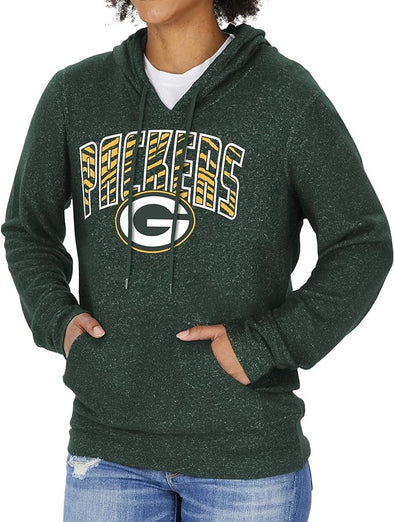 Zubaz NFL Women's Green Bay Packers Marled Soft Hoodie