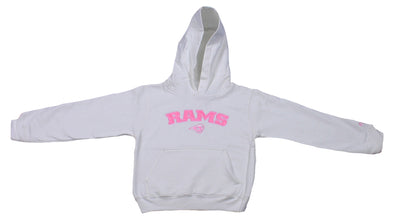 Reebok St. Louis Rams NFL Youth Girls Fleece Hoodie Hooded Sweatshirt, White & Pink