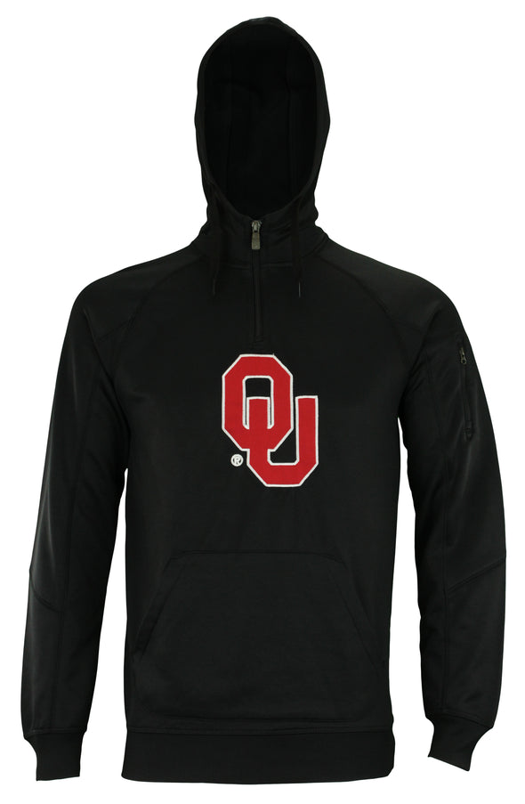 OuterStuff NCAA Men's Oklahoma Sooners Fan Basic 1/4 Zip Hoodie, Black