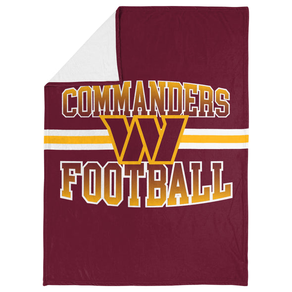 FOCO NFL Washington Commanders Stripe Micro Raschel Plush Throw Blanket, 45 x 60
