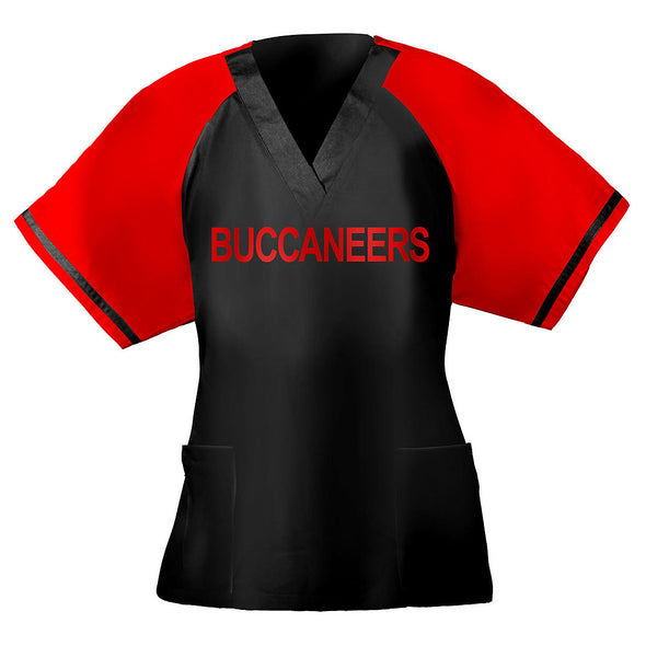 Fabrique Innovations NFL Unisex Tampa Bay Buccaneers Scrub Top