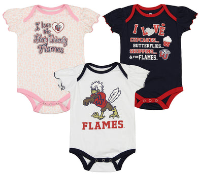 Outerstuff NCAA Infant Girls Liberty Flames Three Piece Creeper Set