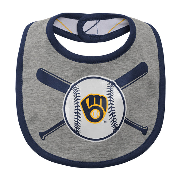 Outerstuff MLB Infant Milwaukee Brewers "Is It Game Time Yet" Creeper Set