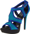 Jessica Simpson Women's Bruno Platform Sandal Heels, Emerald Kid Suede