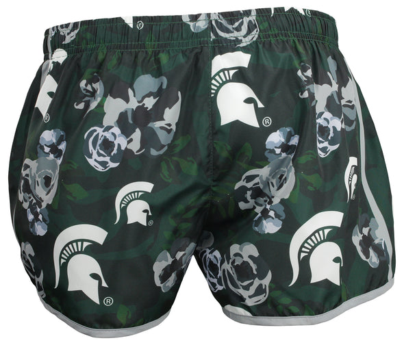 FOCO NCAA Women's Michigan State Spartans Floral Running Shorts