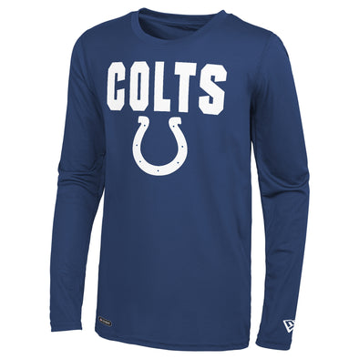 New Era NFL Men's Indianapolis Colts 50 Yard Line Long Sleeve Poly Dri-Tek Tee