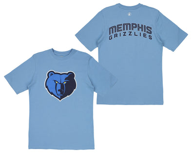 FISLL NBA Men's Memphis Grizzlies Team Color, Name and Logo Premium T-Shirt