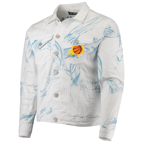 FISLL NBA Men's Phoenix Suns Team Classic Denim Jacket