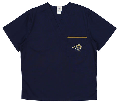 Fabrique Innovations NFL Unisex Los Angeles Rams Team Color Scrub Top