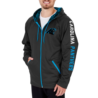 Zubaz Men's NFL Carolina Panthers Full Zip Camo Hoodie