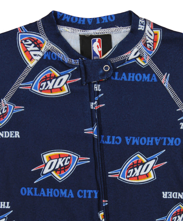 Outerstuff Oklahoma City Thunder NBA Newborn (0M-9M) Raglan Zip Up Coverall, Blue