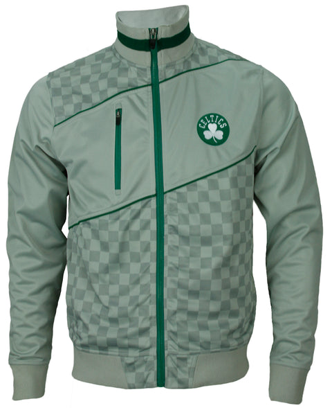Zipway NBA Basketball Men's Boston Celtics Checkered Track Jacket, Gray