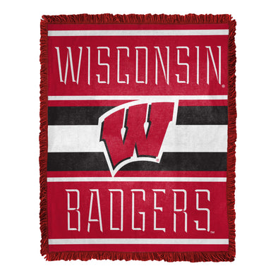 Northwest NCAA Wisconsin Badgers Nose Tackle Woven Jacquard Throw Blanket